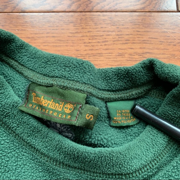 Vintage green fleece Timberland sweater size s-USA made - Picture 3 of 8